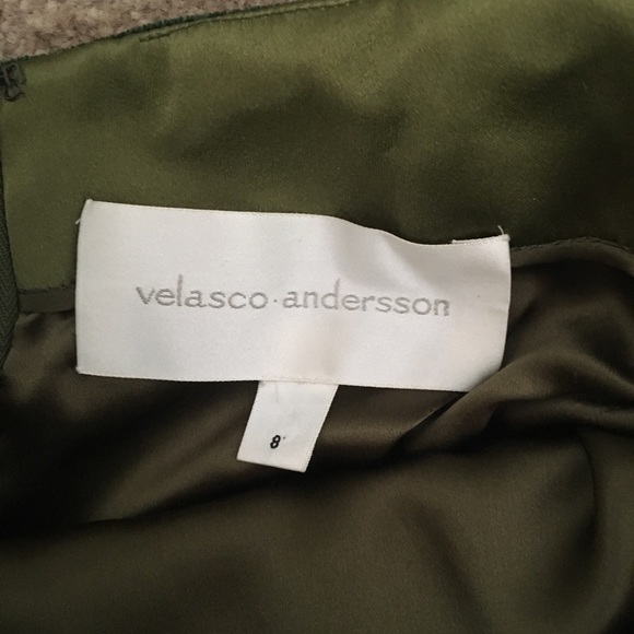 Velasquez Anderson Olive Velvet Gown - Picture 2 of 2